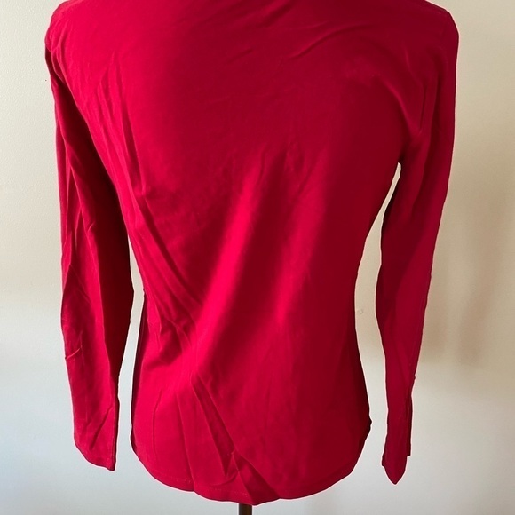 Women’s Red Ann Taylor Long sleeve Top Size Medium - Picture 2 of 3